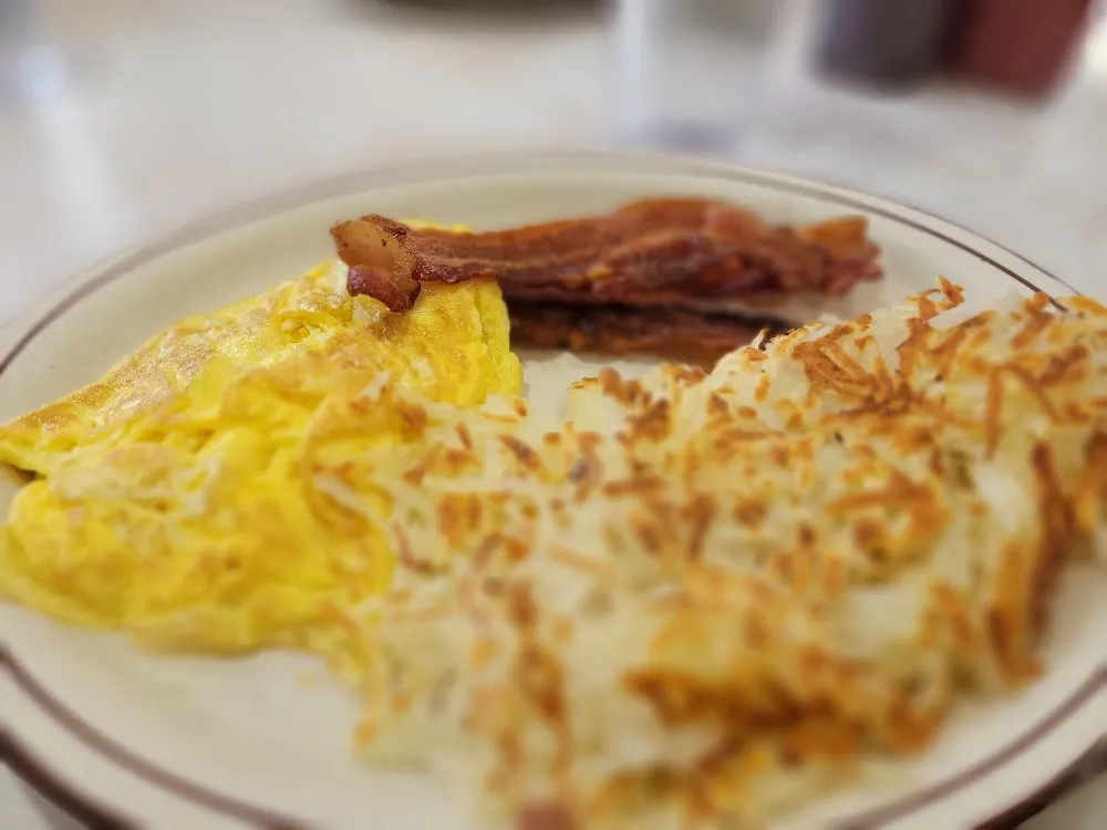 Hashbrowns Scrambled Eggs and Bacon